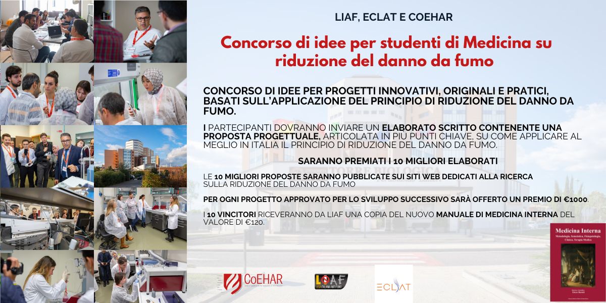 Scopri di più sull'articolo Concorso di idee per studenti di Medicina su riduzione del danno da fumo