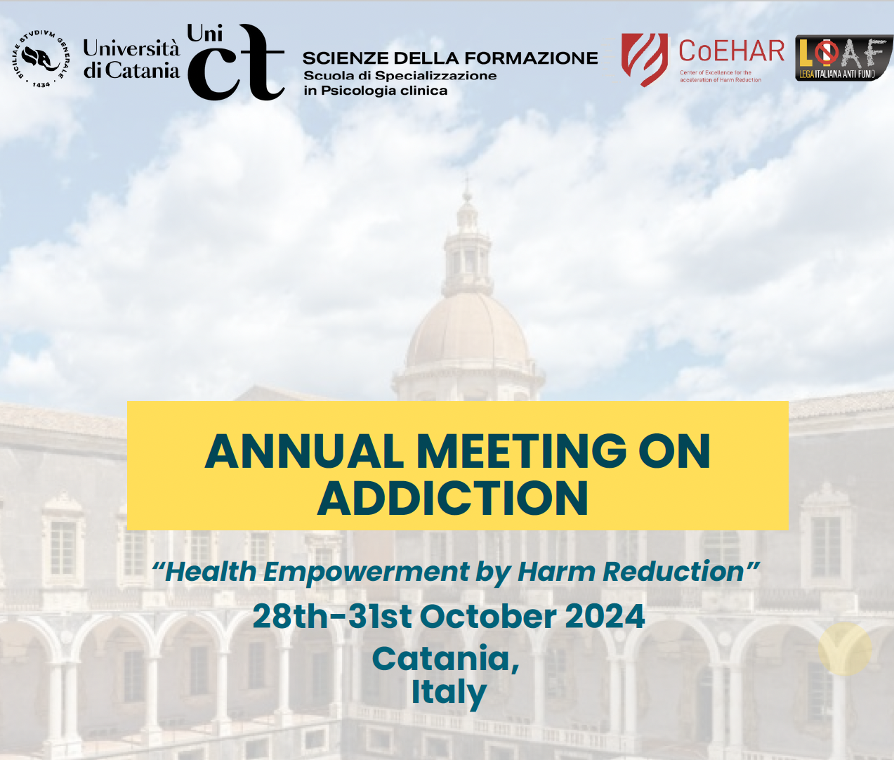 Scopri di più sull'articolo Meeting on Addiction: arriva a Catania la prestigiosa conferenza internazionale sulle dipendenze 
