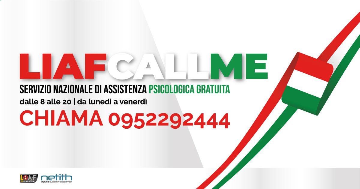 Scopri di più sull'articolo LIAF: ATTIVO NUMERO NAZIONALE  DI ASSISTENZA PSICOLOGICA GRATUITA PER LE PERSONE COLPITE  DALL’EMERGENZA CORONAVIRUS